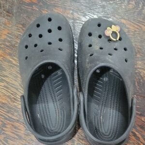 CROCS Kids Black Sandals with Fun Charm